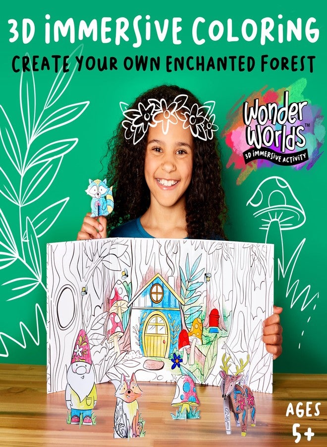 Creativity for Kids Wonder Worlds 3D Coloring Craft Kit: Enchanted Forest - Coloring Craft Kit for Kids, DIY Kit for Girls and Boys, Holiday Stocking Stuffers Kids Gifts (Ages 5+) - Image 2